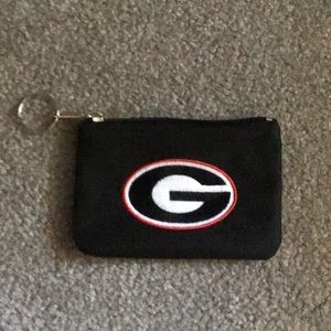 UGA  Bulldogs zip coin purse or ID/credit card holder.